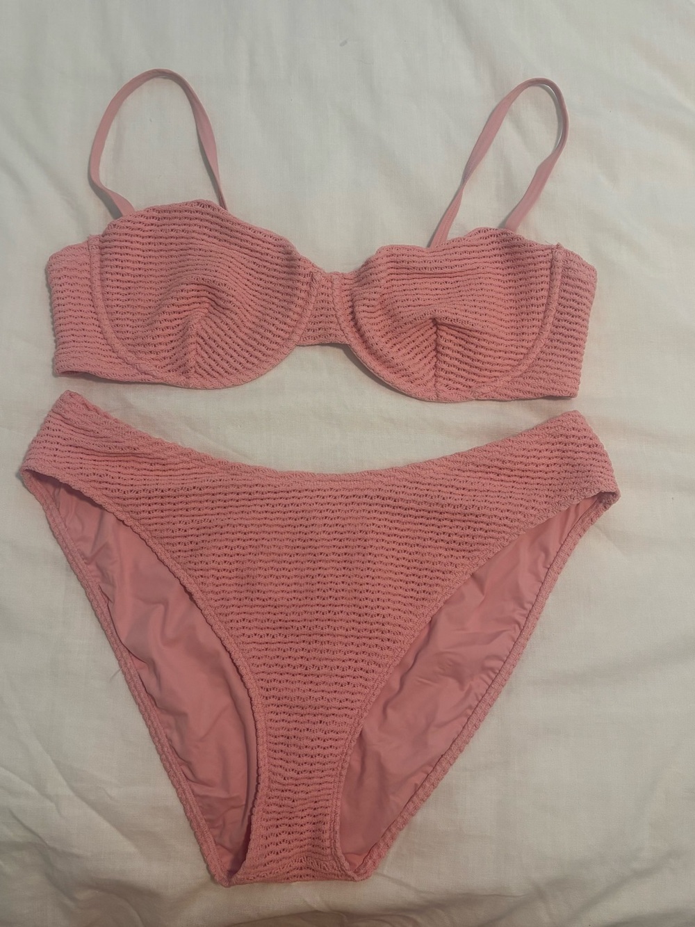 🔥❤️ BOGO ALL SWIMWEAR.      J. Crew Pink Textured Two-Piece Bikini